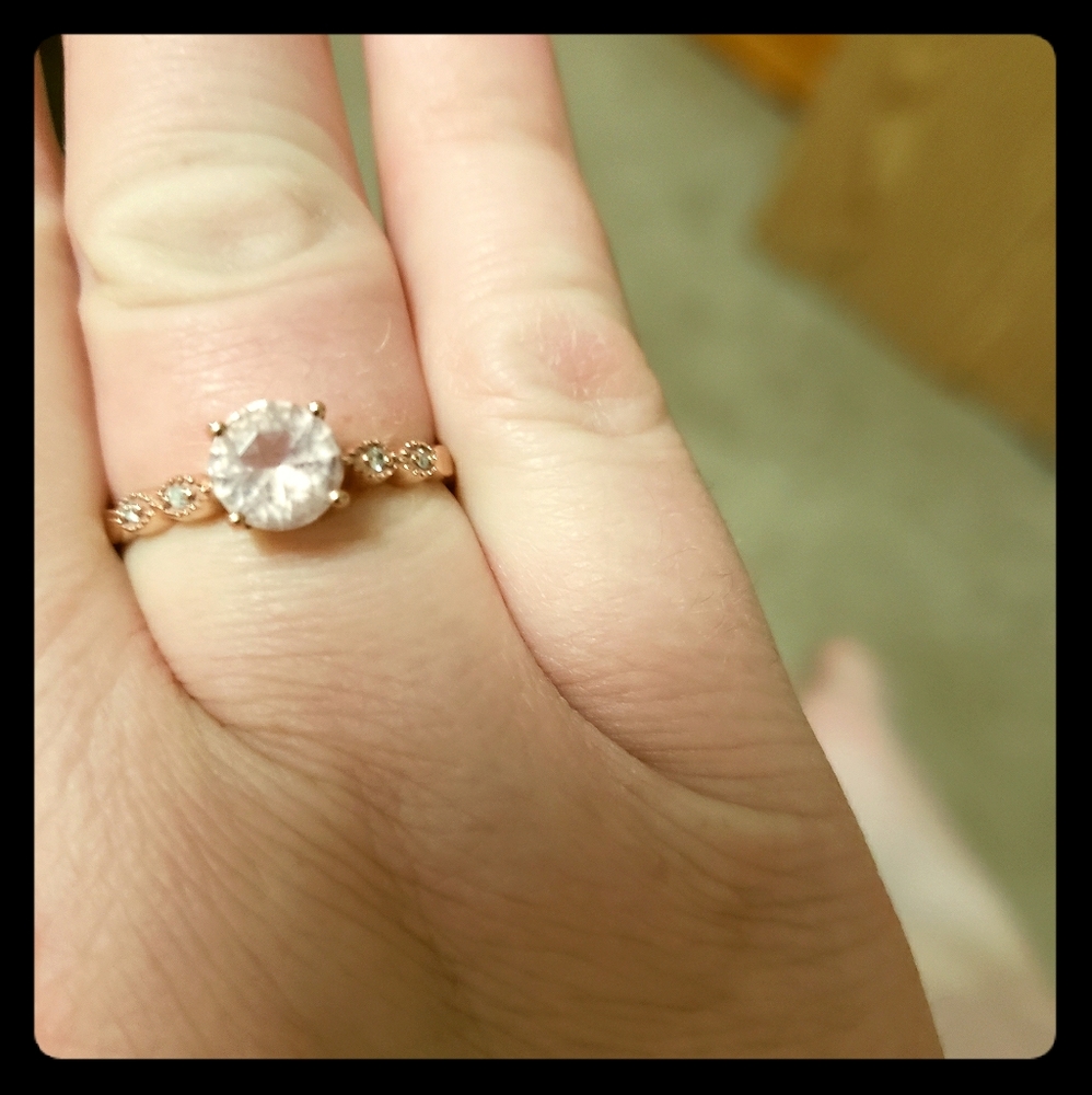 Rose gold and morganite ring